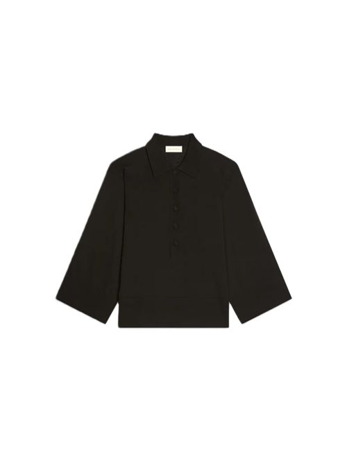 Dries Van Noten talis3700 Maglione polo in lana merino nero DRIES VAN NOTEN | 261-011209-3700900 BLACK